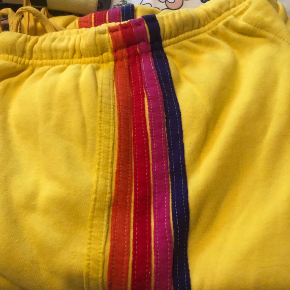 Authentic Aviator Nation Sweatpants Side strip Yellow